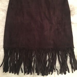 Brown Fringe Skirt